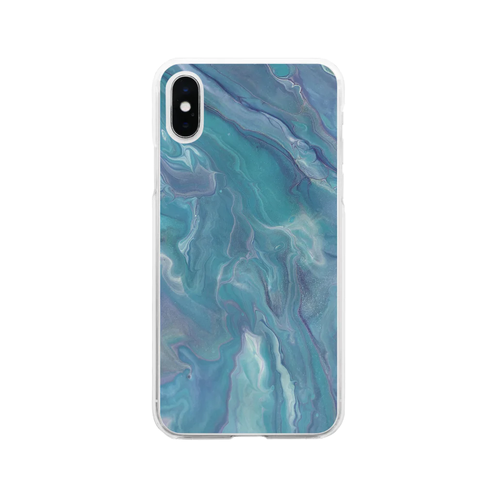 yjb_22のfluidart_smrmdl Soft Clear Smartphone Case