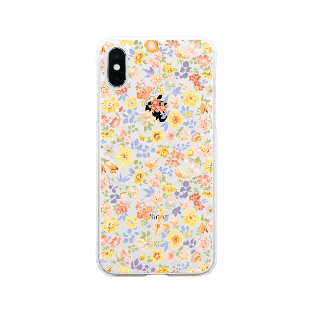 Neo_louloudi(ネオルルディ)のsmall flwer garden(yellow) Soft Clear Smartphone Case