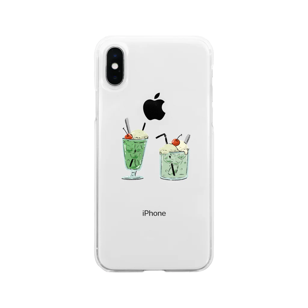 梨本のメロンクリームソーダ Soft Clear Smartphone Case