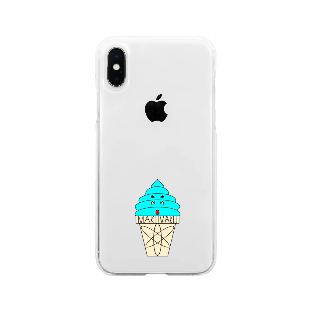 マクマク屋のお絵かきのソフトクリームのSOFUTOくん！！ Soft Clear Smartphone Case