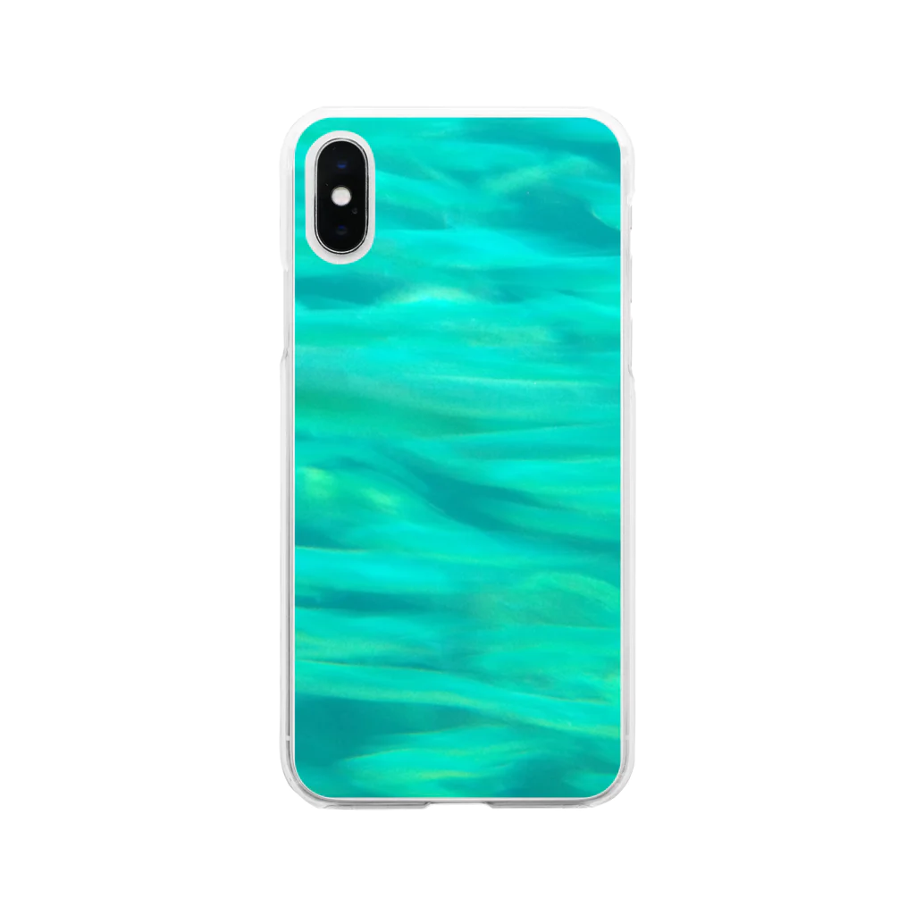 あおすみのエメラルドグリーンの魚群 Soft Clear Smartphone Case