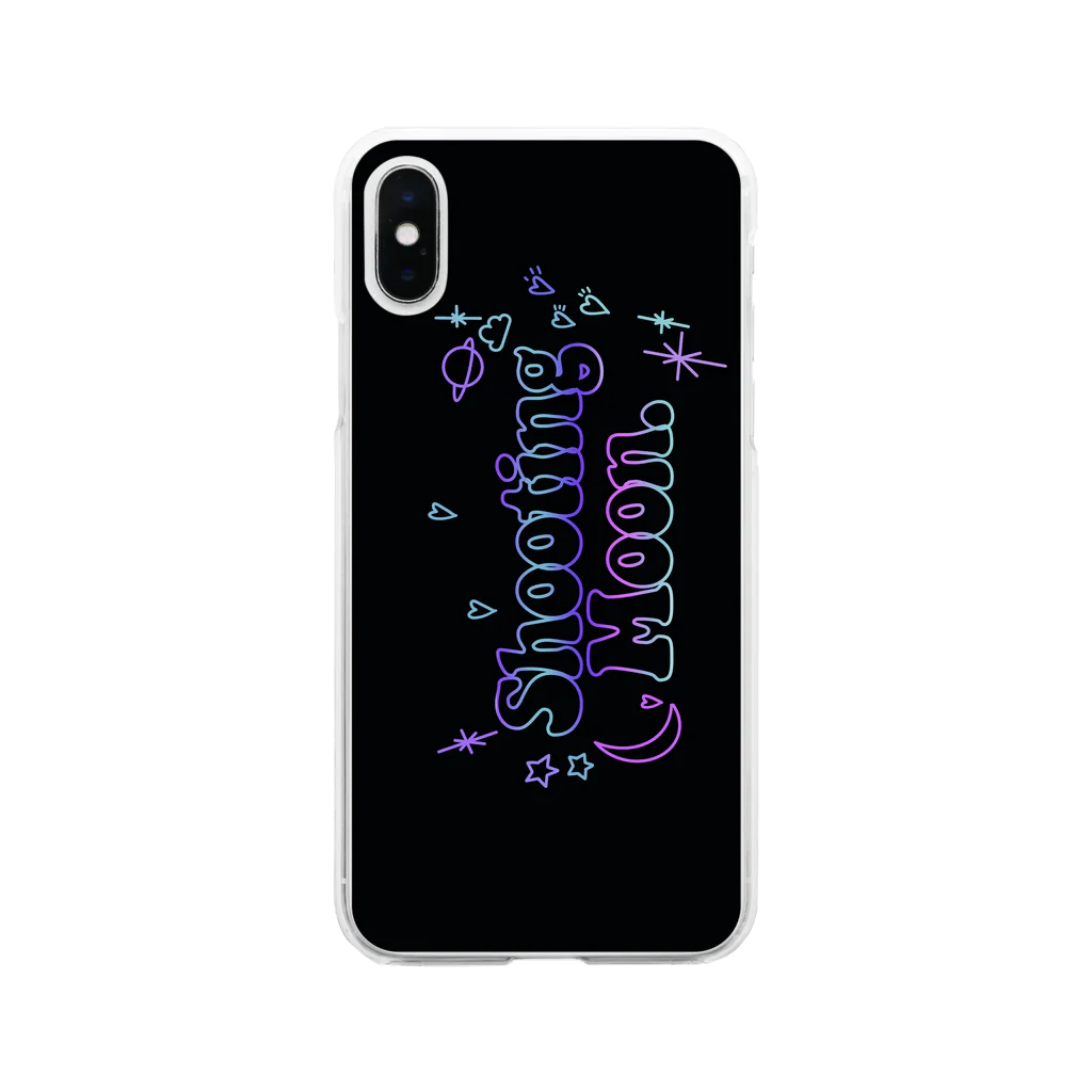 dol’s office のShooting Moon Fantasy Black ver  Soft Clear Smartphone Case