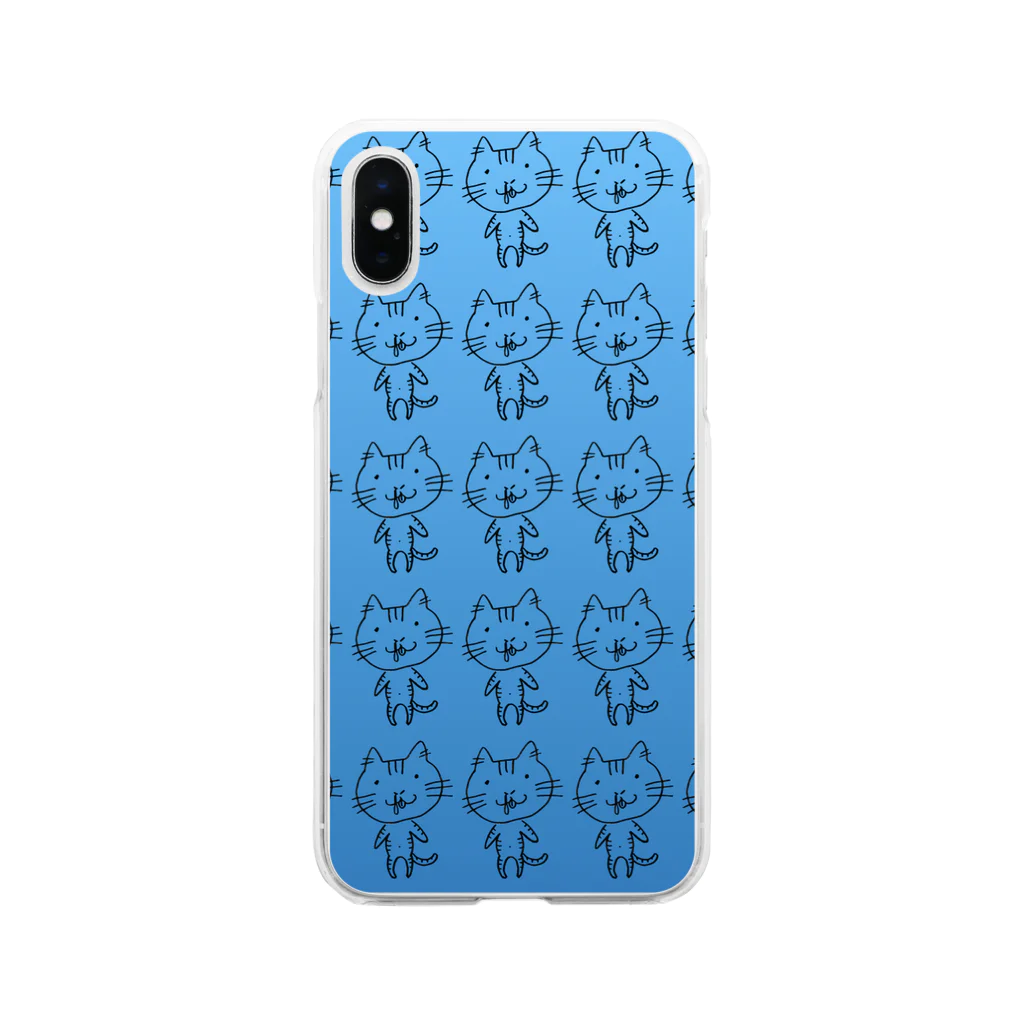 竜巻屋のだらずねこ分身の術２ Soft Clear Smartphone Case