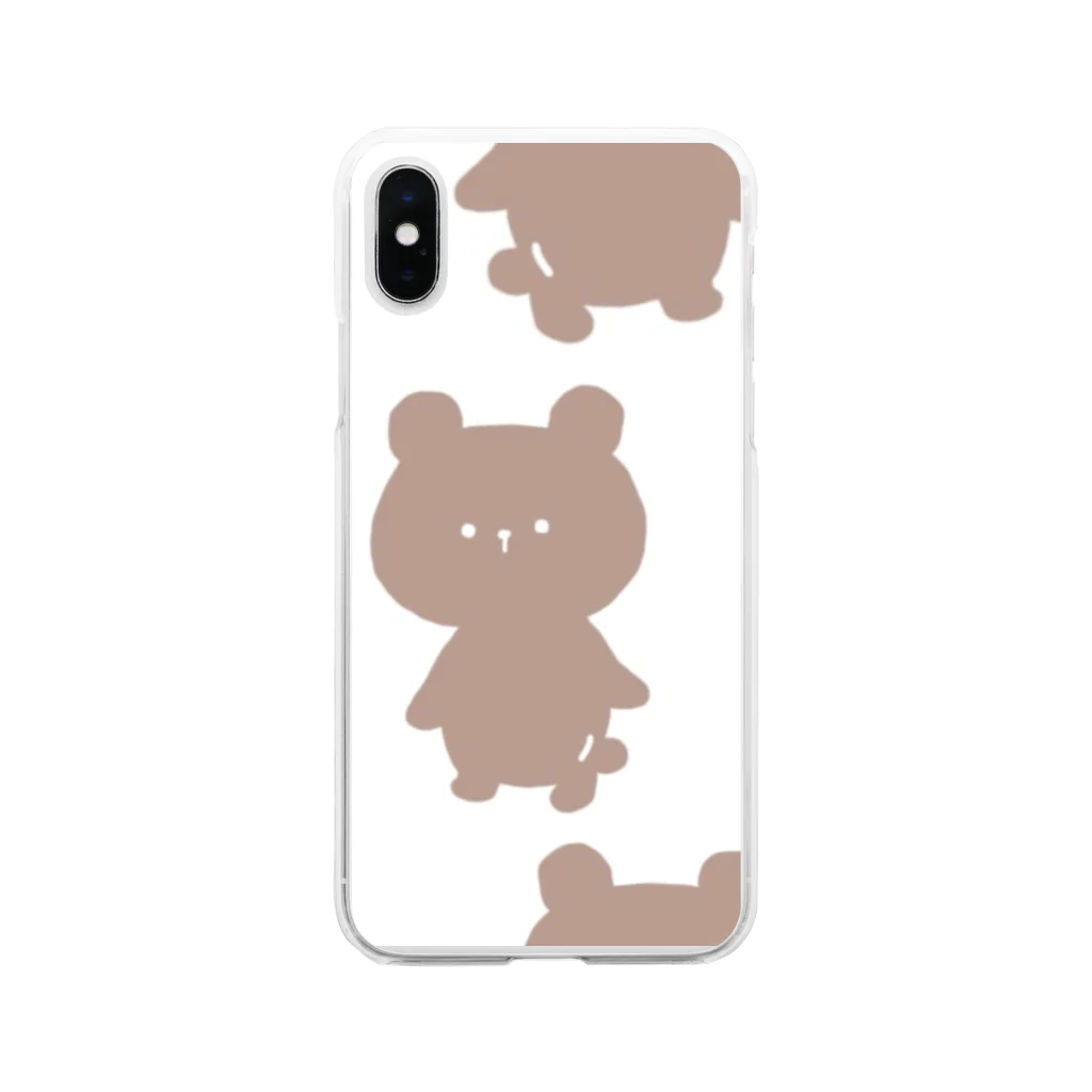 くま工房 little. のしんぷるなくま Soft Clear Smartphone Case