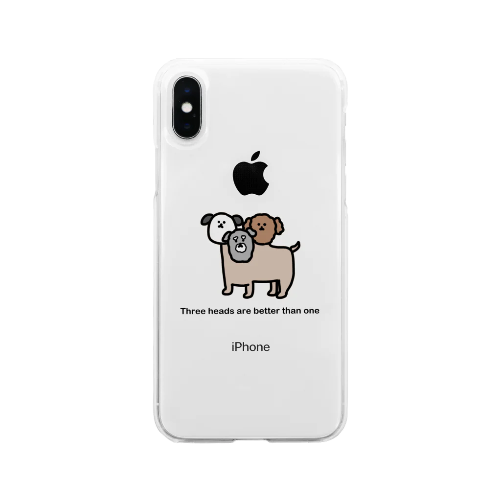 毒チワワンコのお得ッ！ 3種の犬ケルベロス Soft Clear Smartphone Case