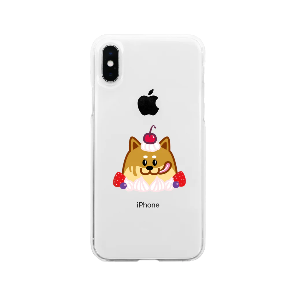 柴犬が好きなともみょんの柴犬プリン Soft Clear Smartphone Case