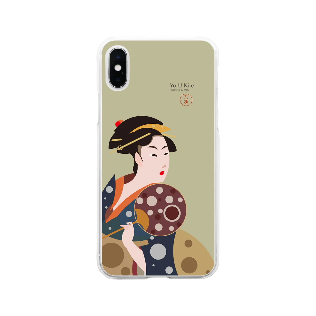 陽気絵屋(Yo-U-Ki-e, ya)-POP浮世絵のYo-U-Ki-e「高島おひさ」（浮世絵）スマホケース ソフトクリアスマホケース