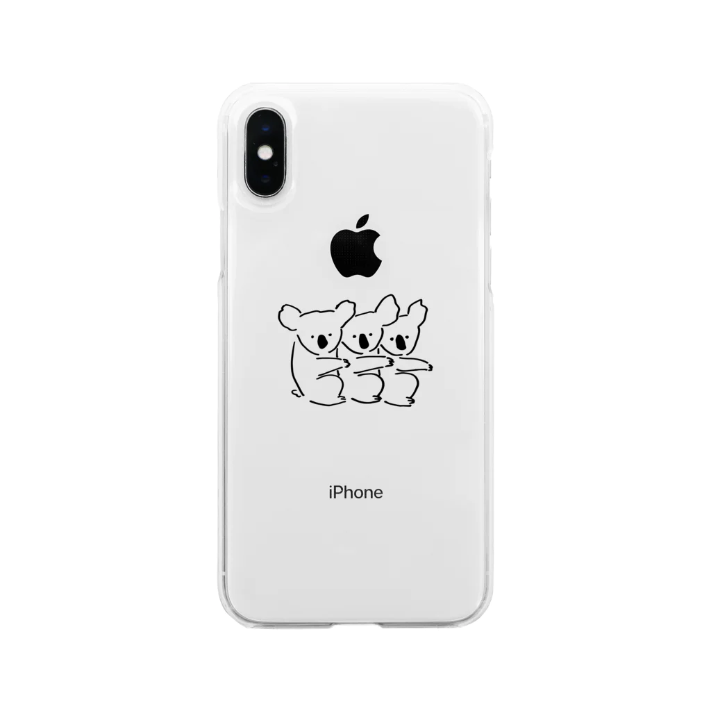 omt_yrkのコアラ三兄弟 Soft Clear Smartphone Case