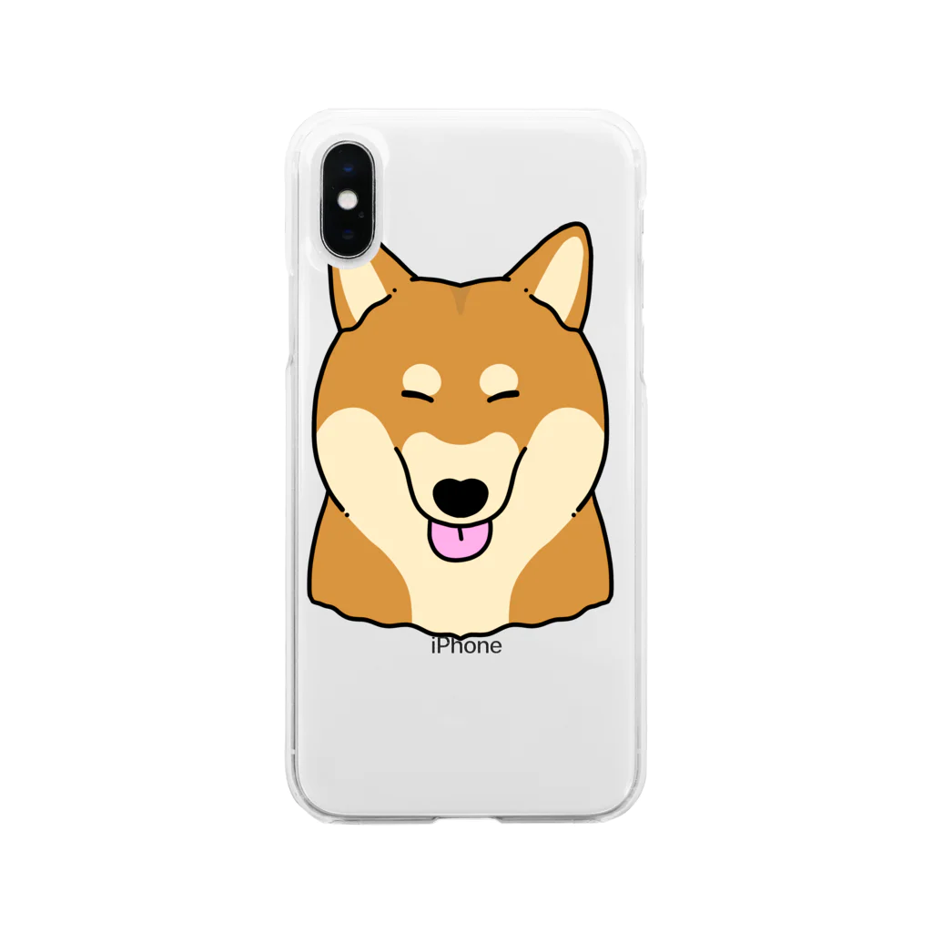 ぷぷぷのぷの気持ちいいお顔のシバ犬 Soft Clear Smartphone Case