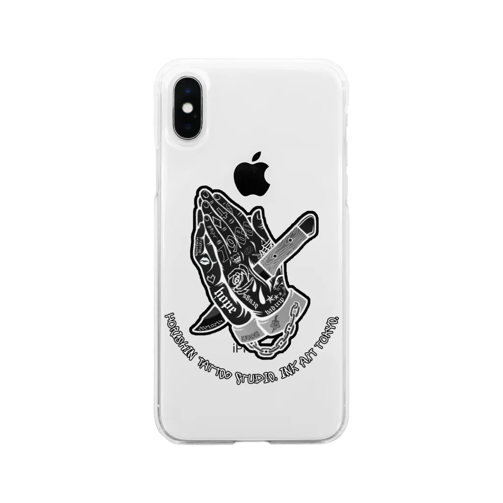 憲法第21条_freedom of speechのプレイングハンズ TATTOOハンド Soft Clear Smartphone Case