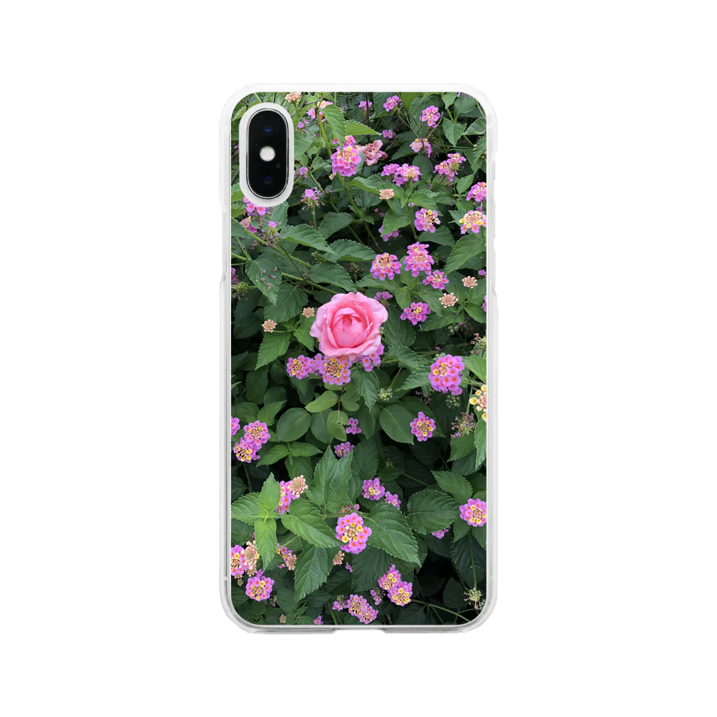 Callion’s daydreamのピンクのお花 Soft Clear Smartphone Case