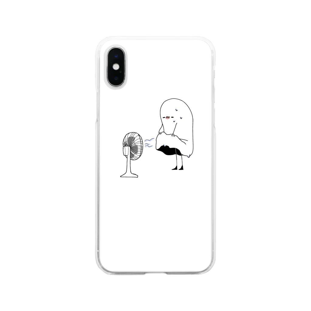 おばけの暑がりのおばけ Soft Clear Smartphone Case