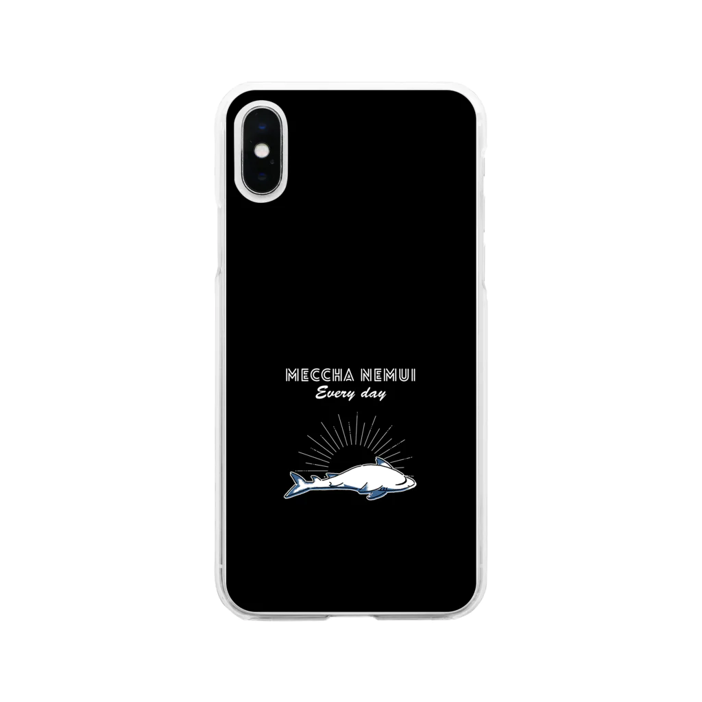 屋台 urukaのMECCHA NEMUI さめ Soft Clear Smartphone Case