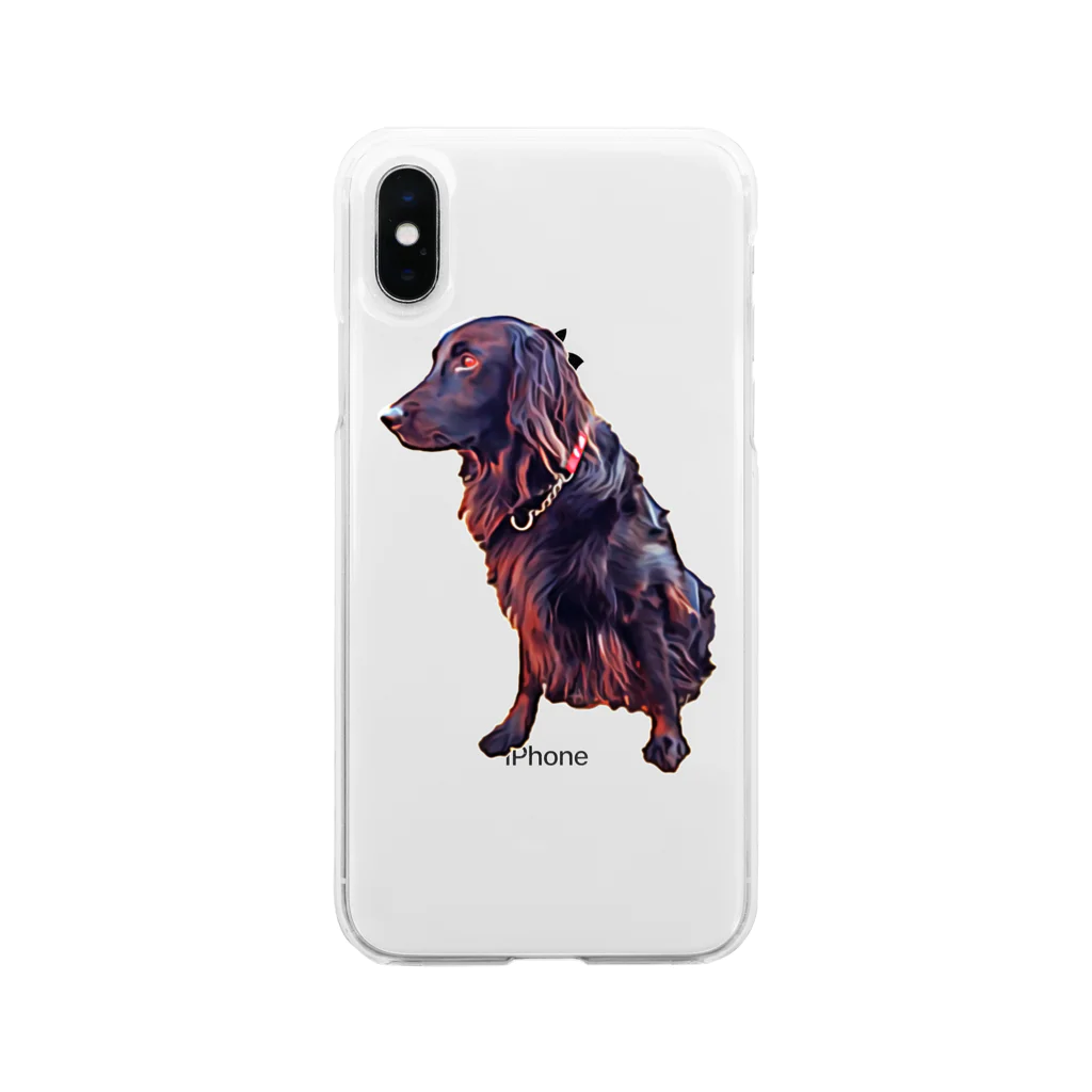 flatcoatedretrieverのflatcoated retriever Soft Clear Smartphone Case