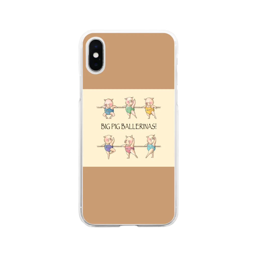 atelier✳︎miraのBAR LESSON PIGS：TWO TONE Soft Clear Smartphone Case