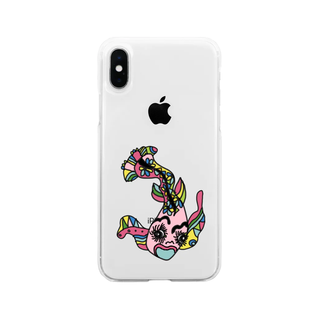 魚好きあつまれ！#かまととちゃん　#かまぼこママの魚肉たんぱく　kun Soft Clear Smartphone Case