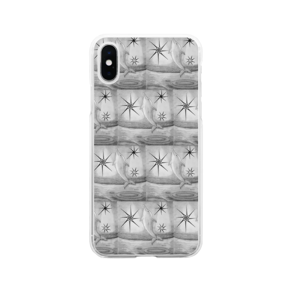 39Sのイルカ飛ぶ！ Soft Clear Smartphone Case