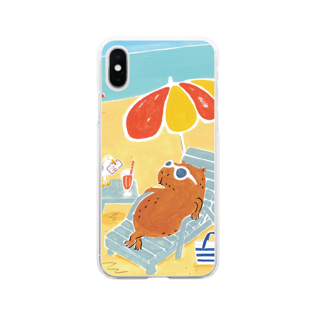 capybarashaのカピバラリゾート Soft Clear Smartphone Case