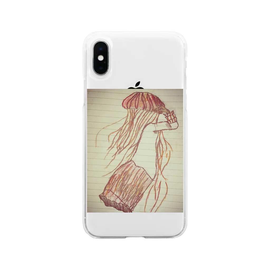 3丁目の雑貨屋のクラゲ姫 Soft Clear Smartphone Case