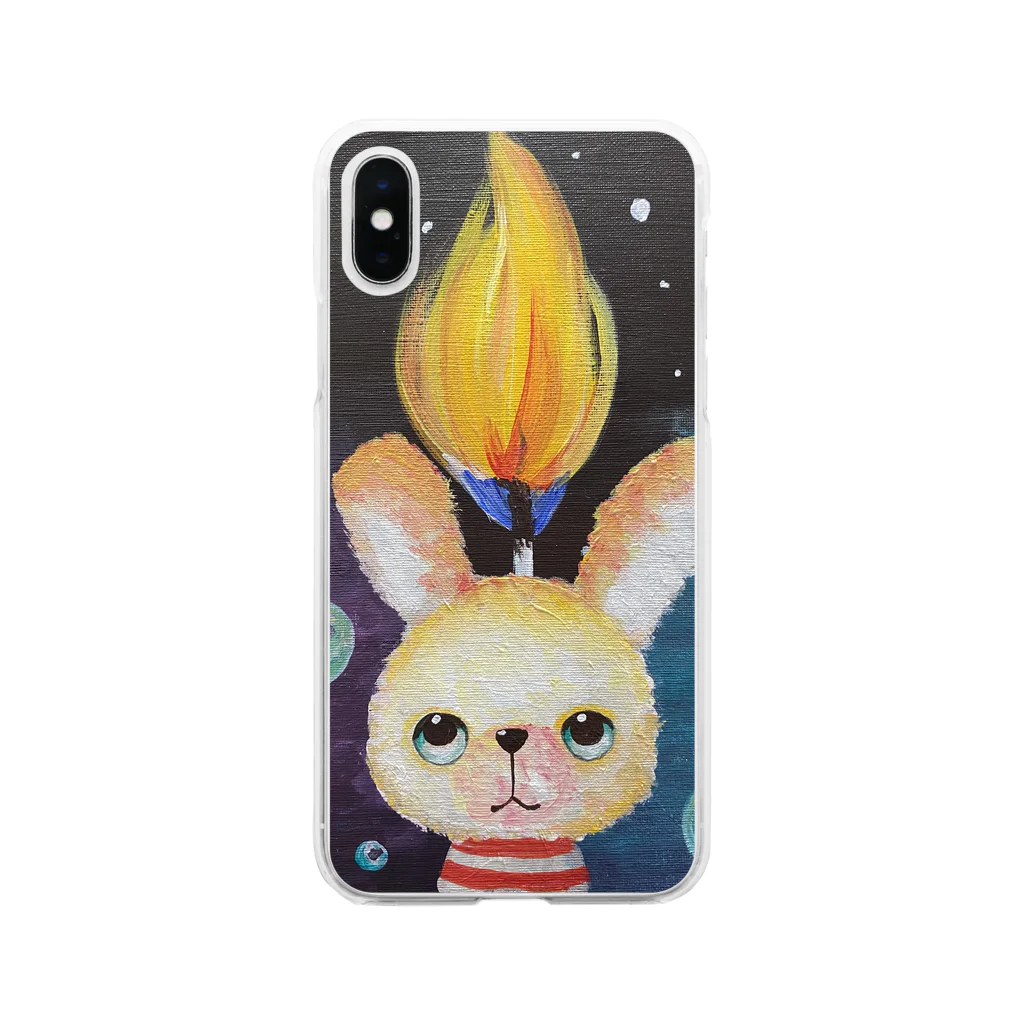 MIECHAN8787'S GALLERYのロウソクうさぎさん♪ Soft Clear Smartphone Case