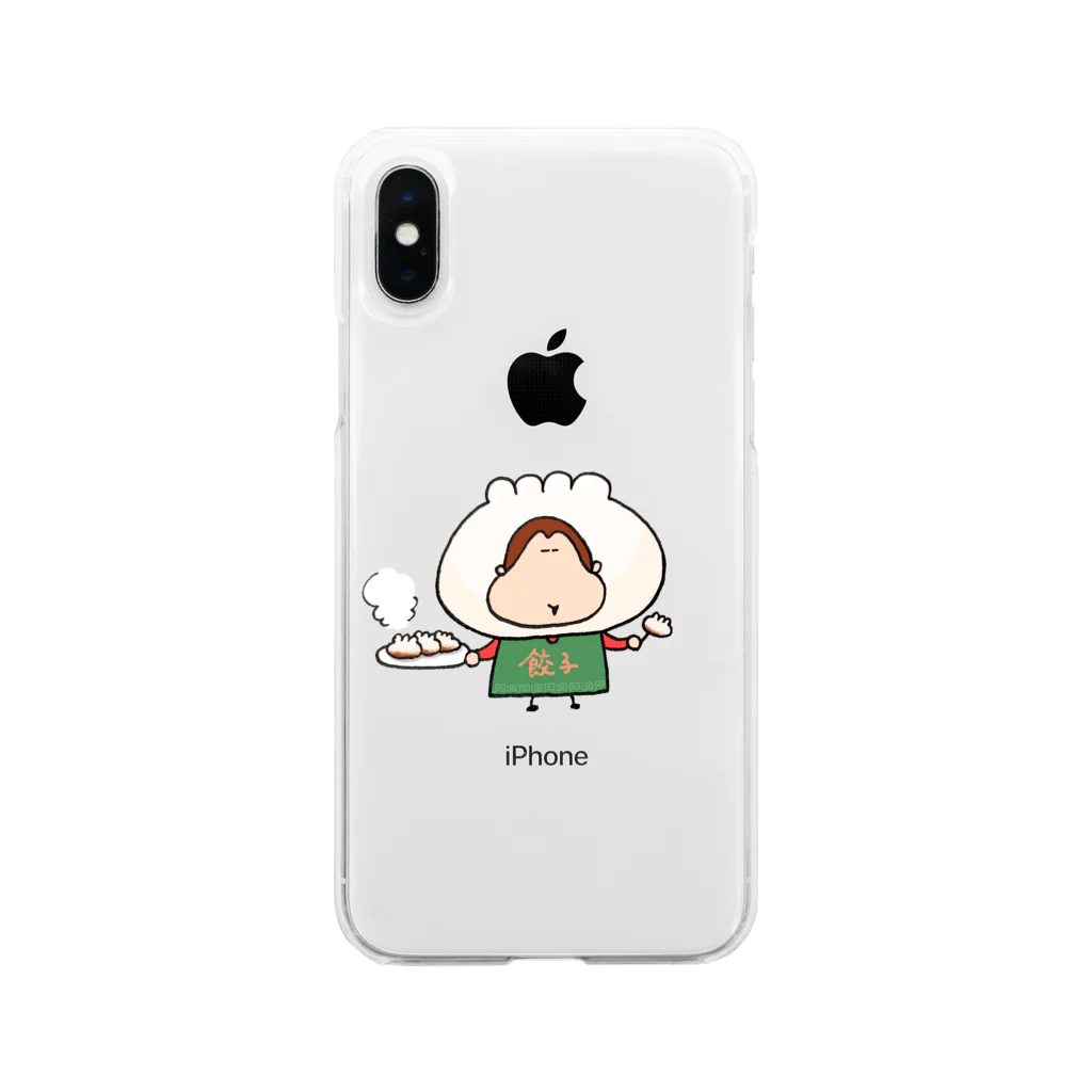 もんちーのおみせの餃子いかが？ Soft Clear Smartphone Case