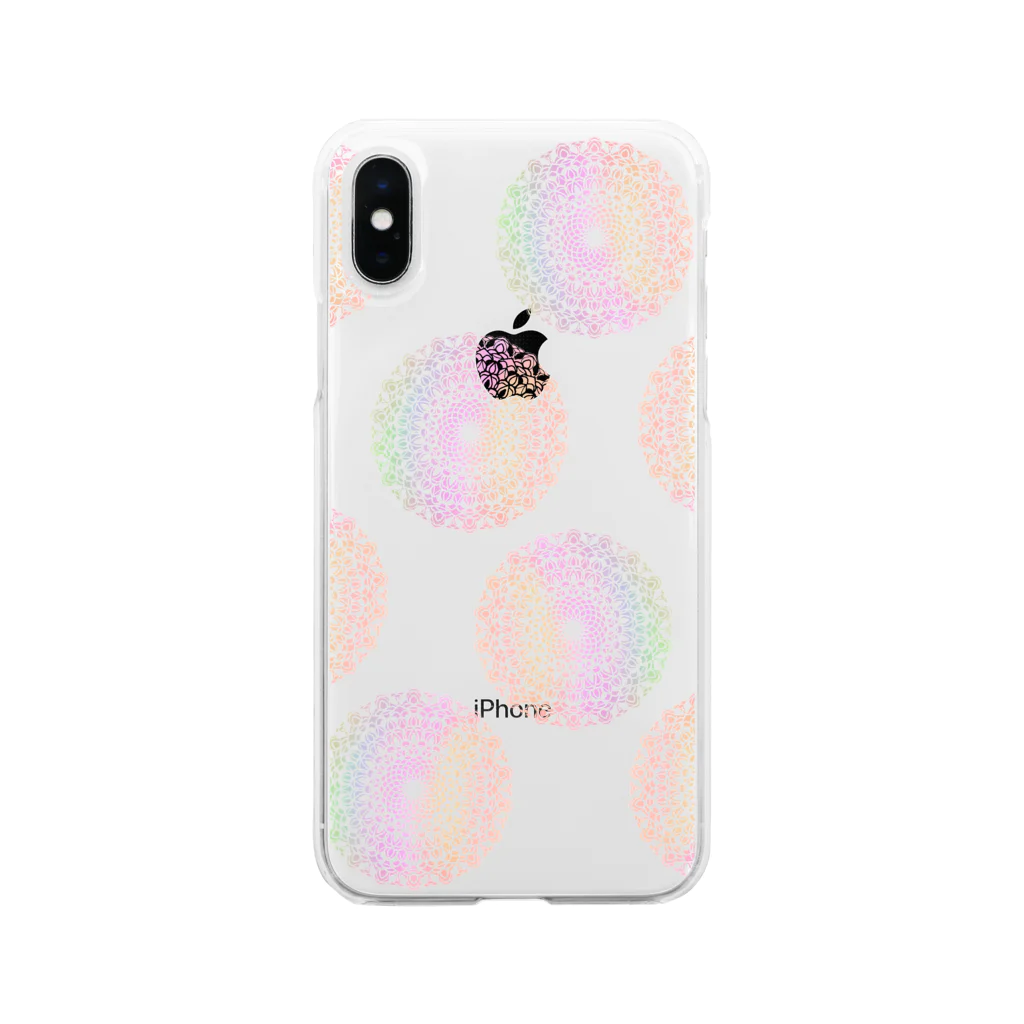 PLUMＭOONの虹色レース（レースNO.1） Soft Clear Smartphone Case