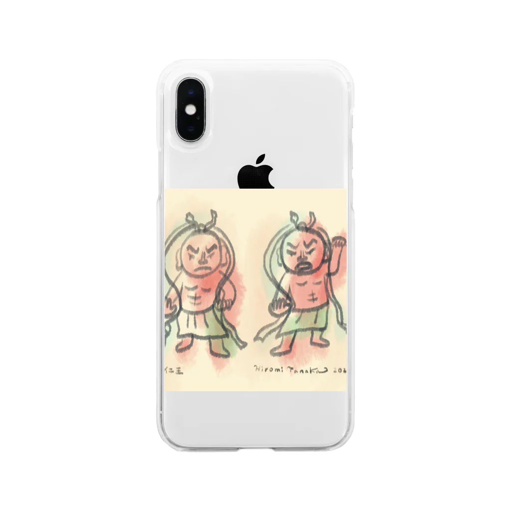 田中ひろみ(usagitv)のゆる仏画「仁王」 Soft Clear Smartphone Case