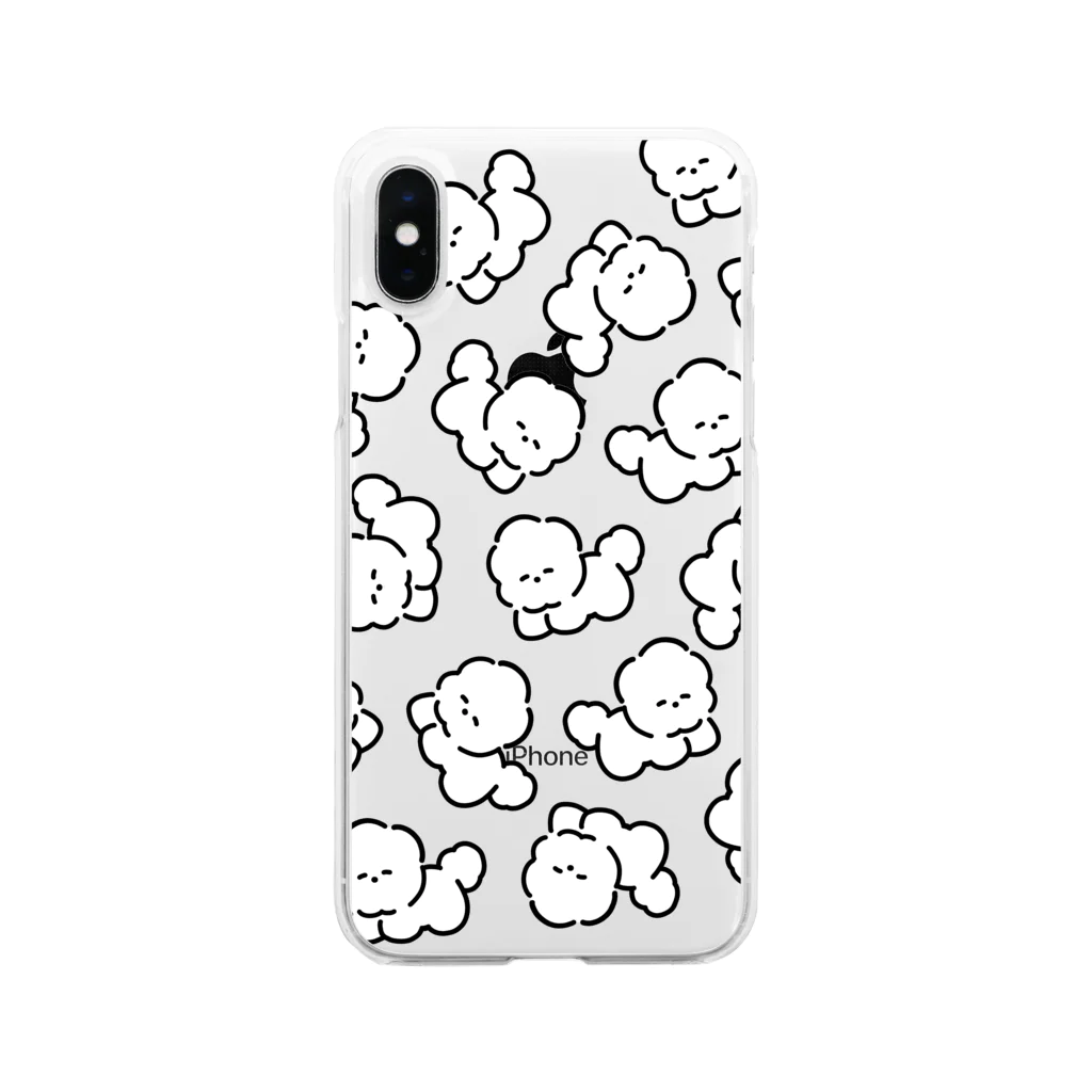 ふわふわのふわふわわんちゃん Soft Clear Smartphone Case