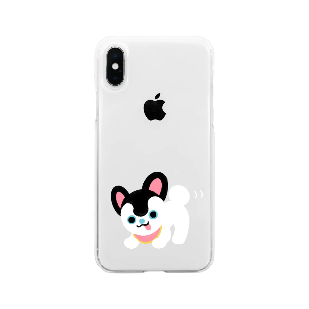 Do doodle dooのはりこのいぬちゃんあそぼいぬ Soft Clear Smartphone Case