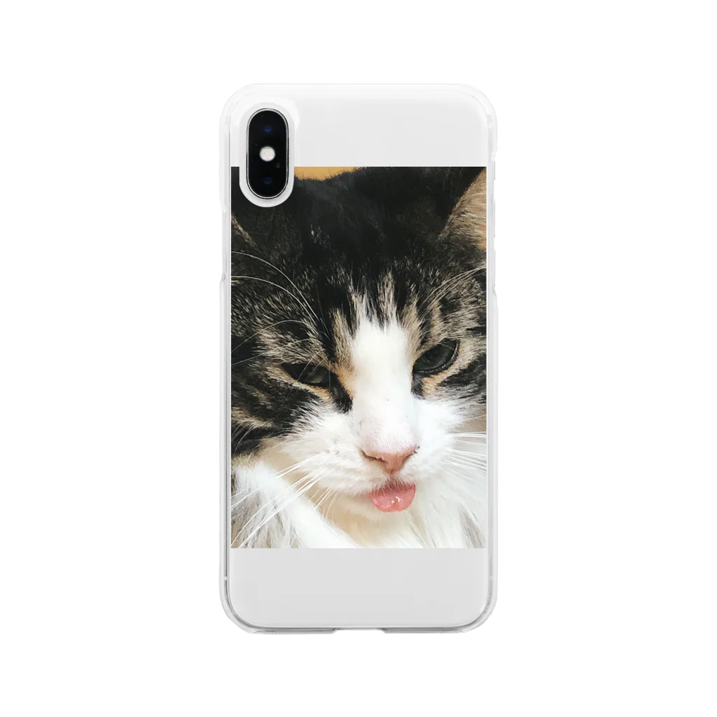 ねこねこねこの退屈ねこ Soft Clear Smartphone Case