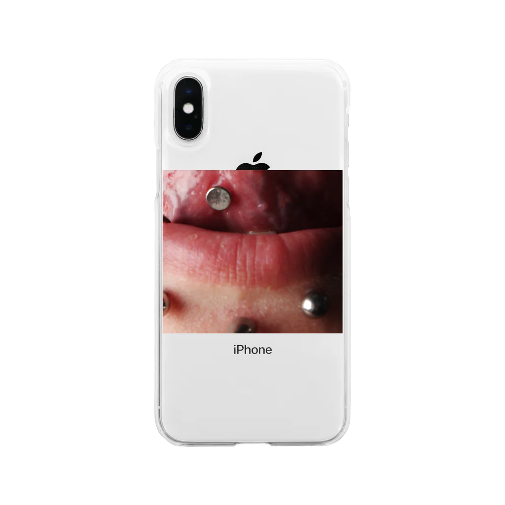 namiMoのピアス　口 Soft Clear Smartphone Case