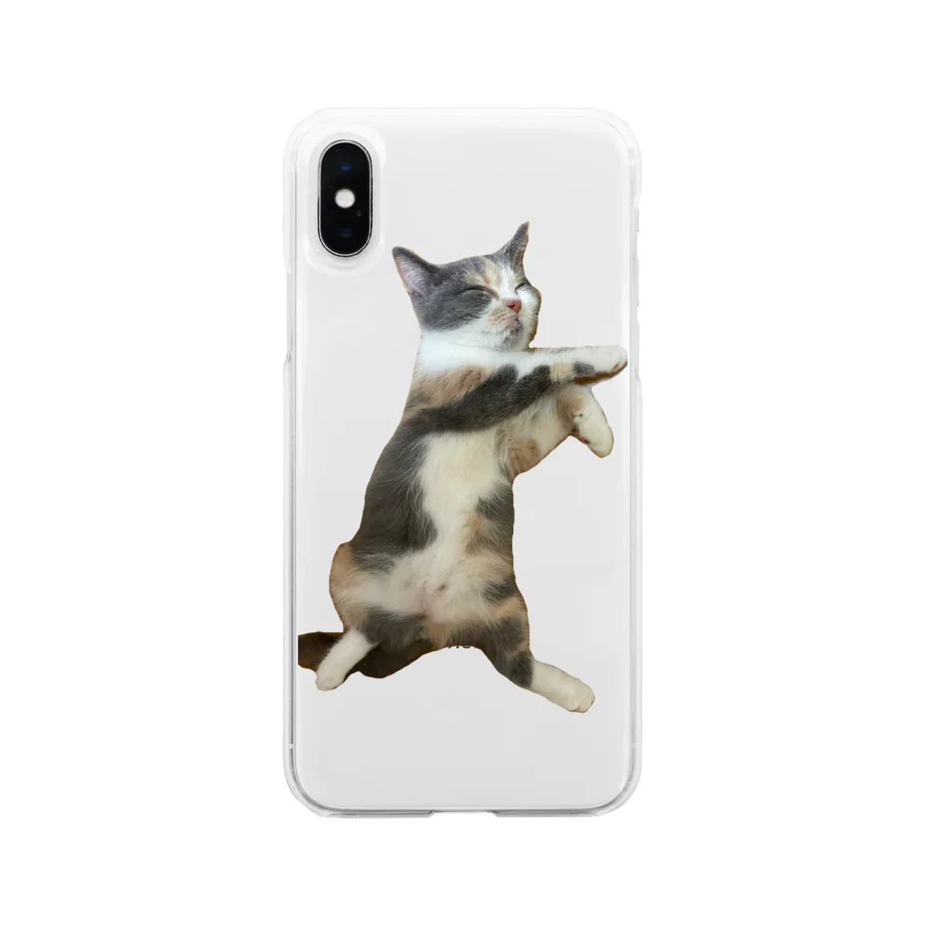 ねこのジゼルのヘソ天Ⅱ Soft Clear Smartphone Case