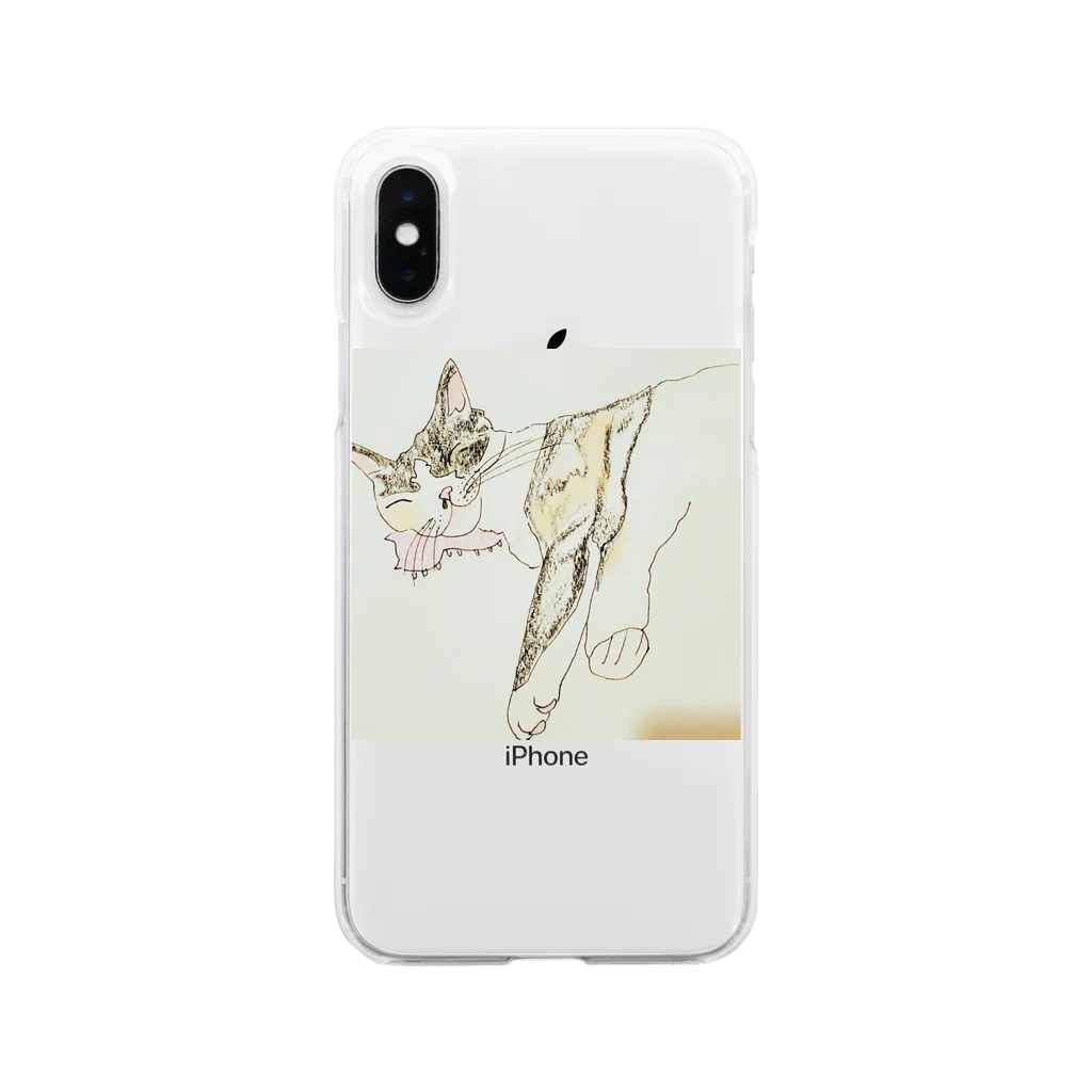 mydaringistabbycat  ダーリンはとらねこ　のねてるみのり Soft Clear Smartphone Case