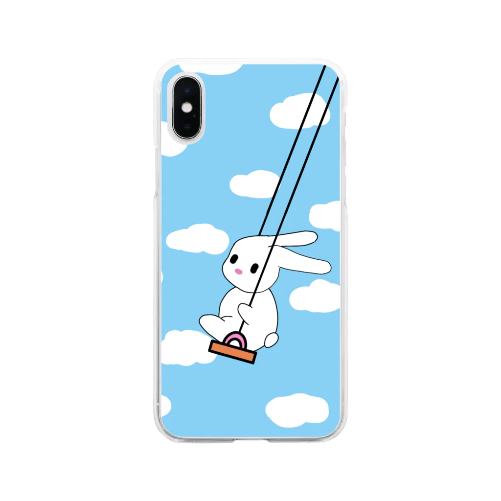 たま屋のぶらんこ ウサたん Soft Clear Smartphone Case