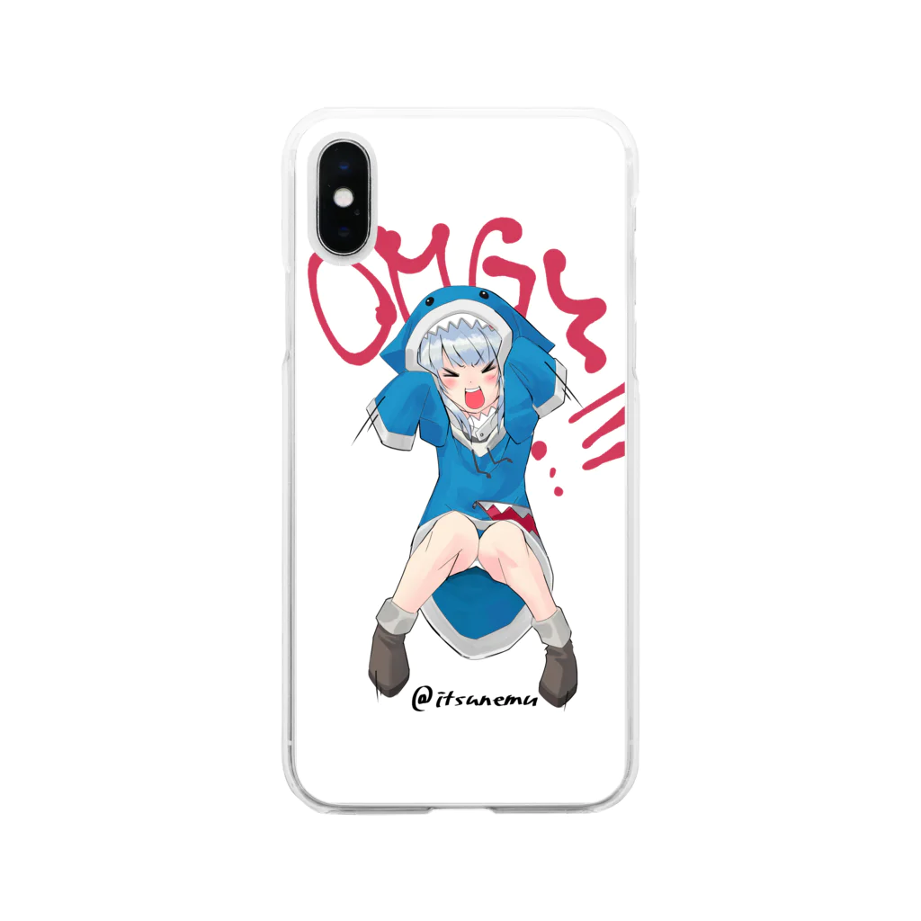 いつも眠い #エロ漫画のサメイラスト Soft Clear Smartphone Case