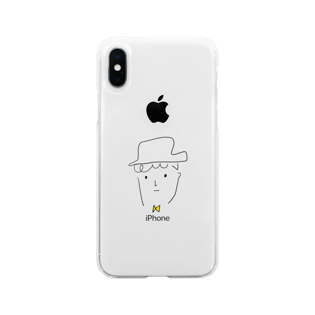 tetototteの帽子の彼 Soft Clear Smartphone Case