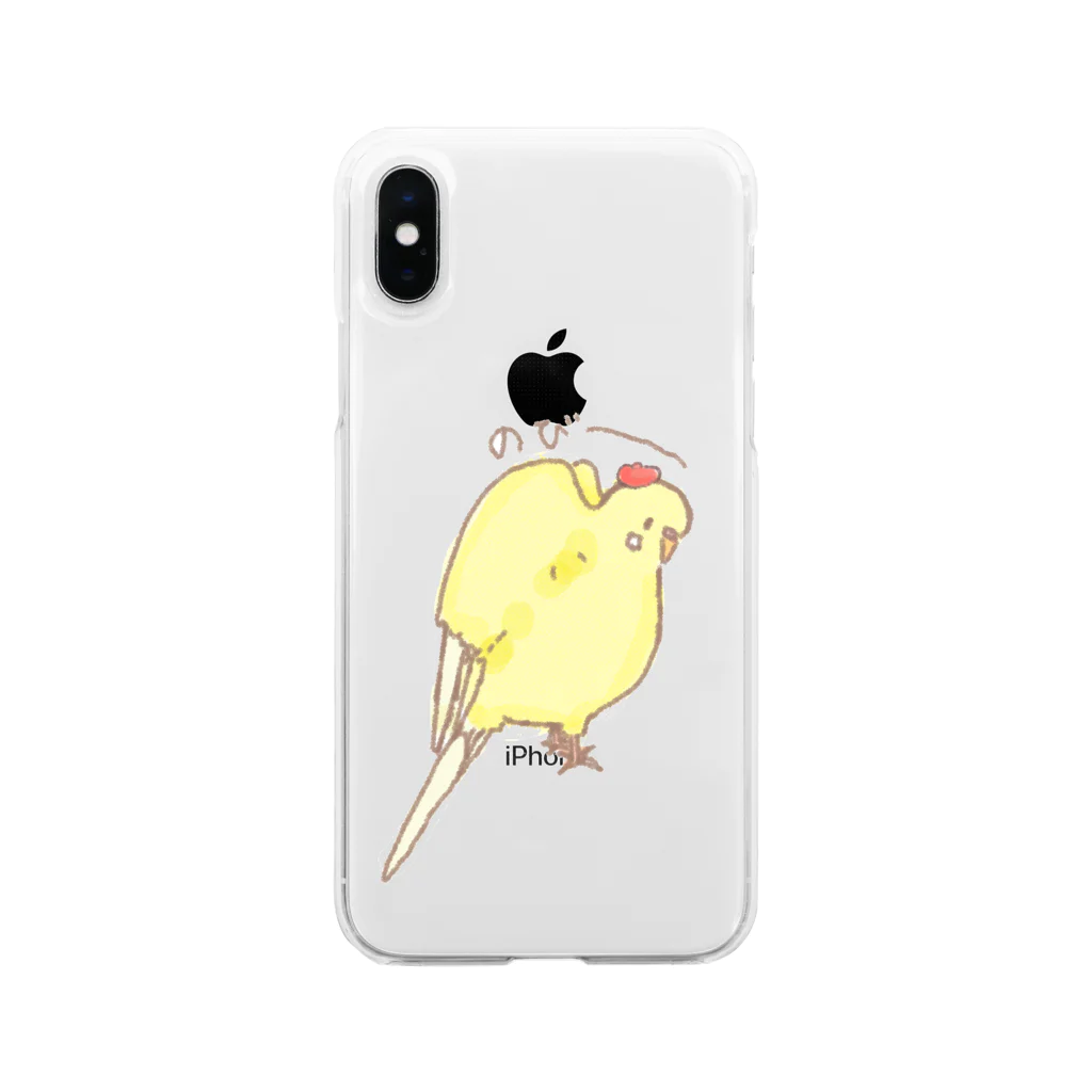 小鳥のほっぺののびーんピヨちゃん Soft Clear Smartphone Case