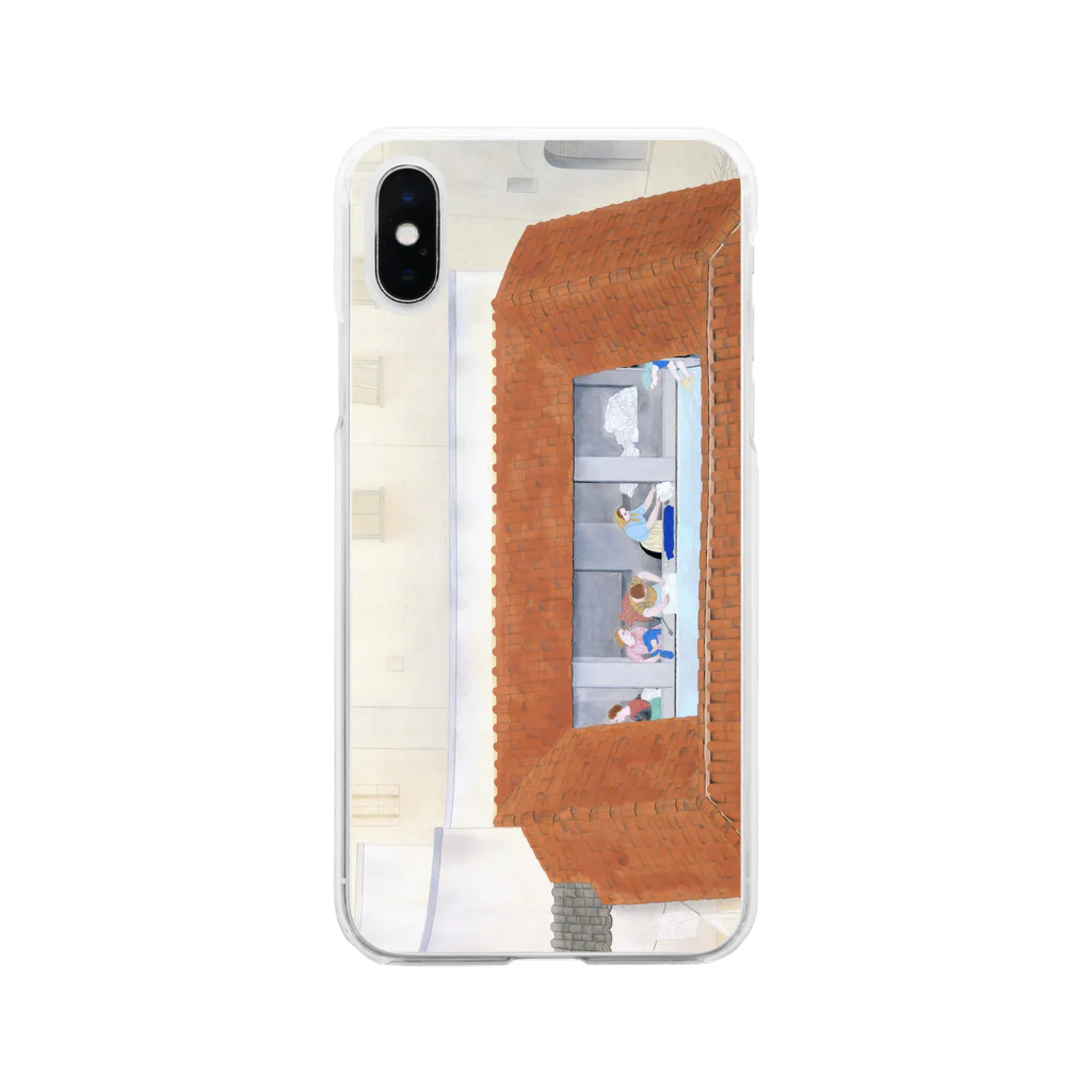 世界の絵画アートグッズの小林古径《洗濯場 その2》 Soft Clear Smartphone Case