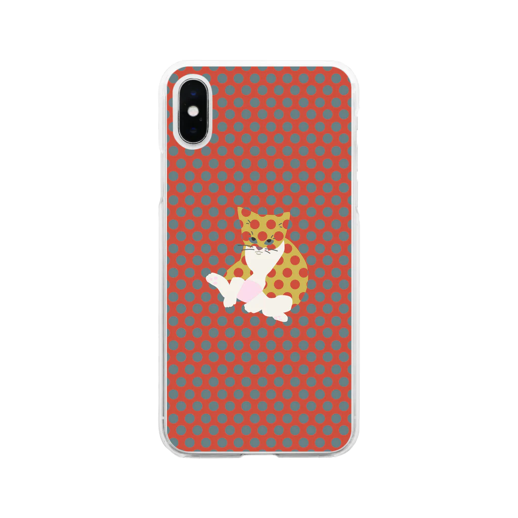 はちのふてこいねこ Soft Clear Smartphone Case