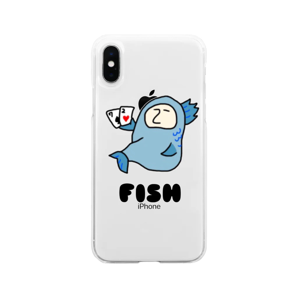 ちむのポーカーグッズのフィッシュ君 Soft Clear Smartphone Case