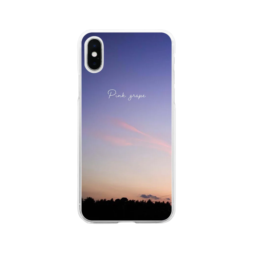 空の写真展のピンクグレープ Soft Clear Smartphone Case