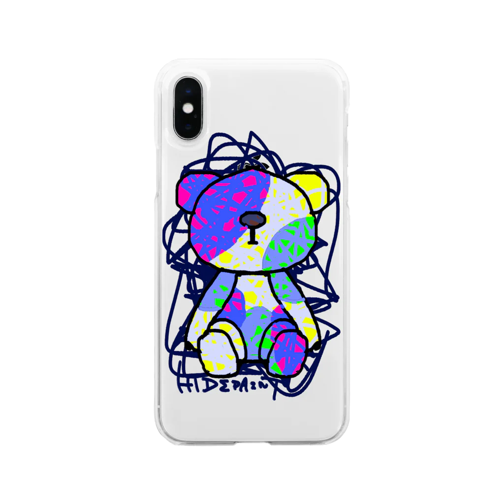 HIDEPAINT　SUZURI店のB･BEAR Soft Clear Smartphone Case