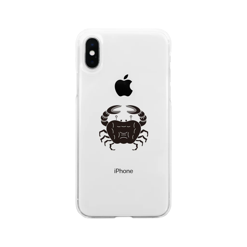 戦国神社 -戦国グッズ専門店-の寺沢広高【蟹紋】 Soft Clear Smartphone Case