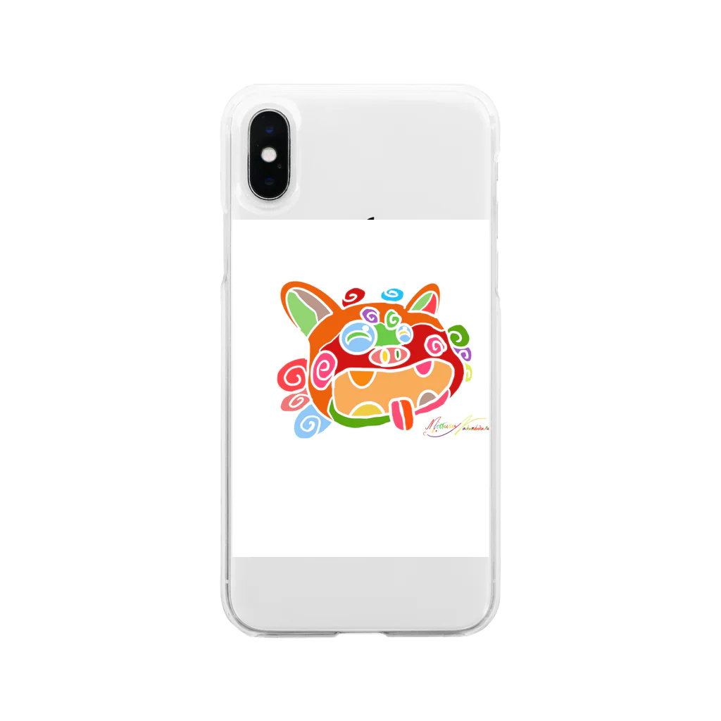 pinkpenguinのスマイルシーサー Soft Clear Smartphone Case