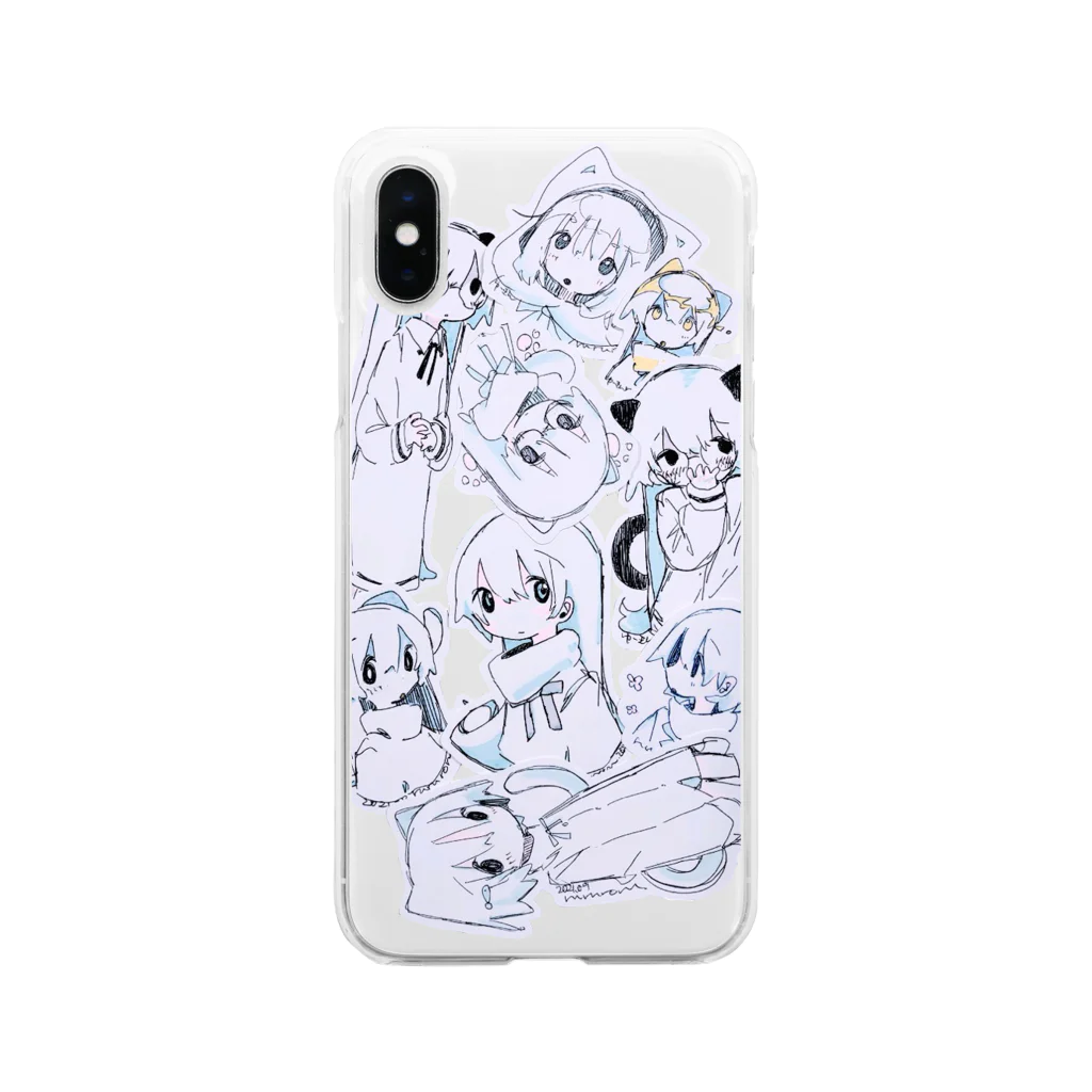 ゆーきんの絵ぐっずのわちゃわちゃ Soft Clear Smartphone Case