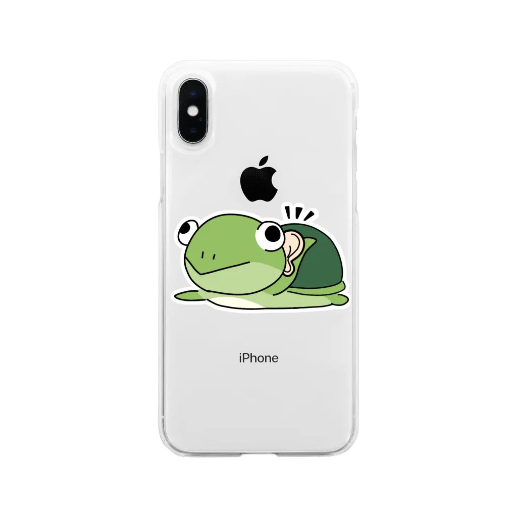 あおがねミラクルショッピングのカタパルトくん Soft Clear Smartphone Case