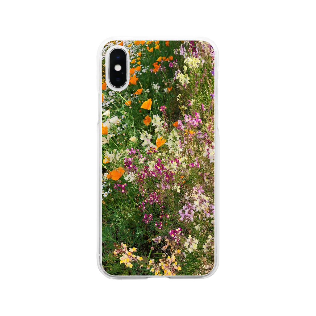 naso dayのWild Flowers Soft Clear Smartphone Case