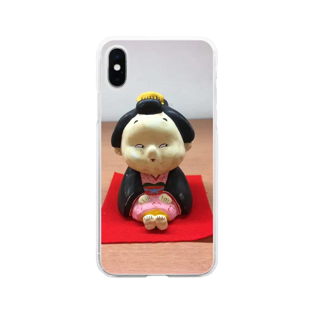 Happiness_Harikoの百鬼夜行シリーズのお多福さん Soft Clear Smartphone Case