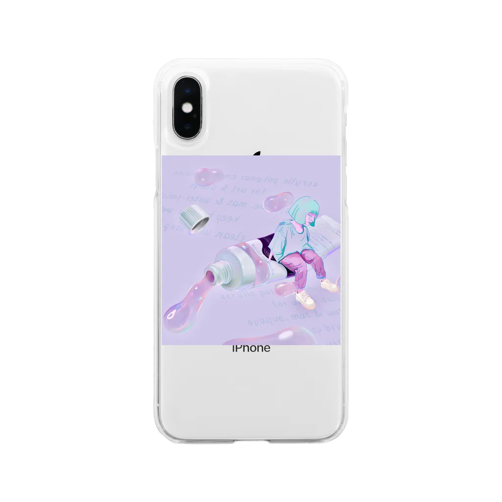 m_illust_yのNobukosan  絵の具 Soft Clear Smartphone Case