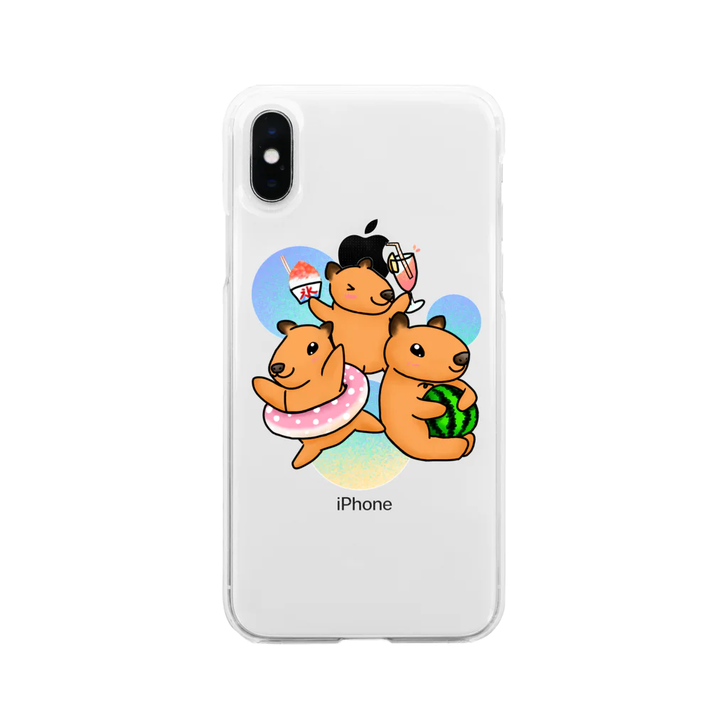 Lily bird（リリーバード）の夏を満喫！カピバラず♪2 Soft Clear Smartphone Case